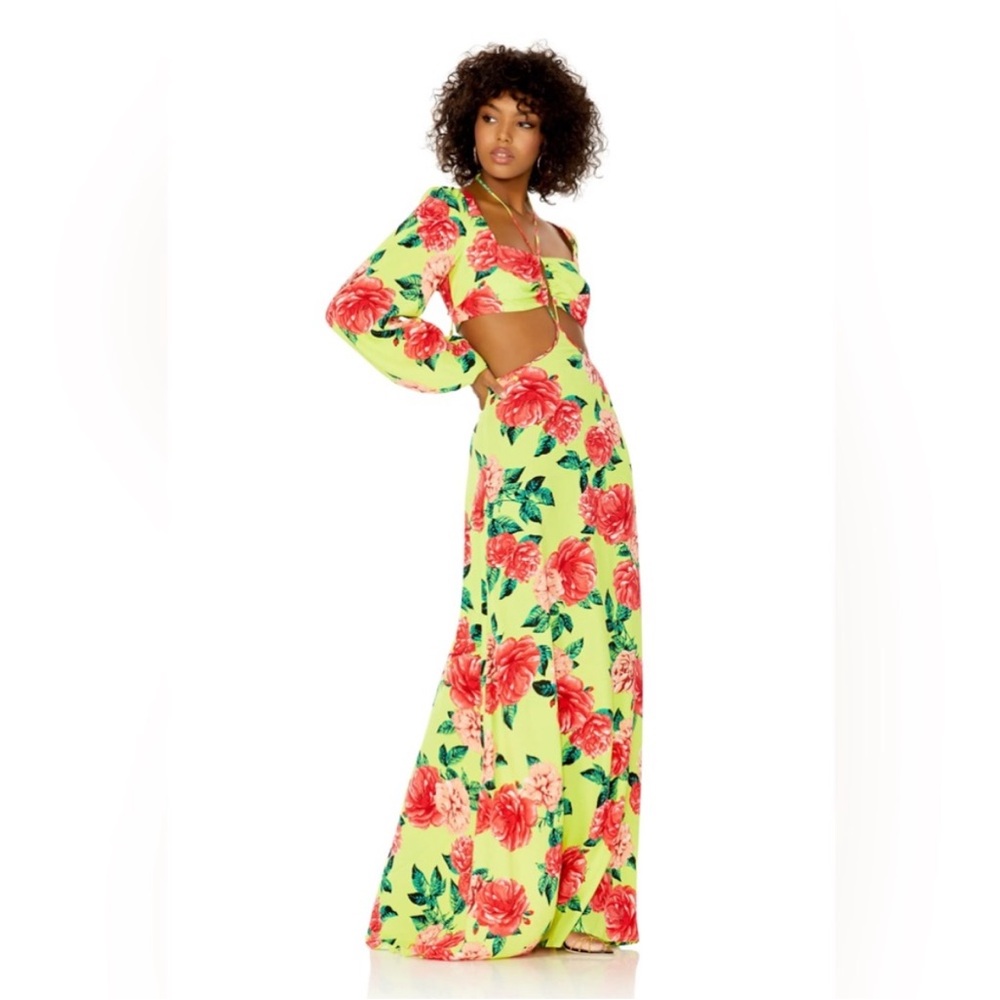 AFRM Floral Cutout Maxi Dress